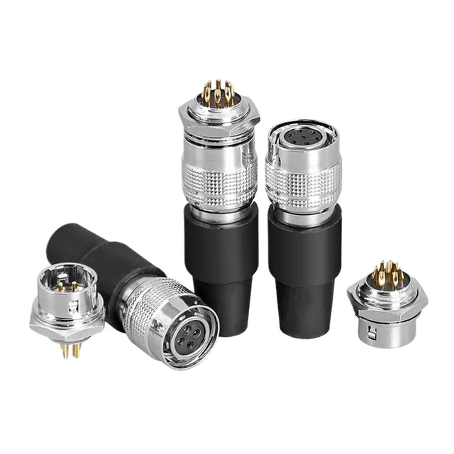 Alt view image 2 of 5 - YC12-4/6/7/8/9/10/11/12 Pin and Socket Connector 12Mm Hole(YC12-8 core 1set)