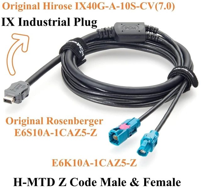 Alt view image 2 of 7 - IX to H-MTD Z Code Male & Female Y Splitter IX40G-A-10S-CV(7.0) to Rosenberger E6K10A & E6S10A AEcable 2Y Automotive Ethernet Cable, 100BASE-T1/1000BASE-T1(2M/6.6FT)
