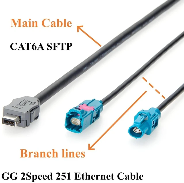 Alt view image 4 of 7 - IX to H-MTD Z Code Male & Female Y Splitter IX40G-A-10S-CV(7.0) to Rosenberger E6K10A & E6S10A AEcable 2Y Automotive Ethernet Cable, 100BASE-T1/1000BASE-T1(2M/6.6FT)