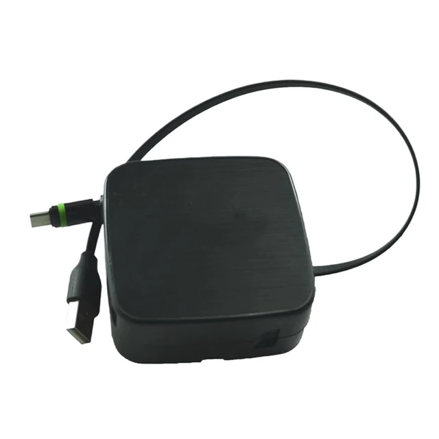 Alt view image 3 of 6 - 1 Meter Extension Cord Auto Retractable USB Cable Reel for Phone Charger