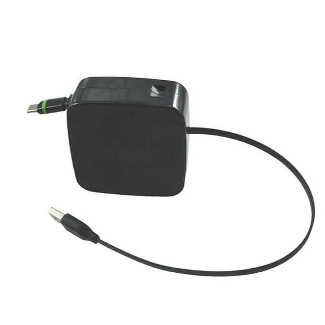 Alt view image 4 of 6 - 1 Meter Extension Cord Auto Retractable USB Cable Reel for Phone Charger
