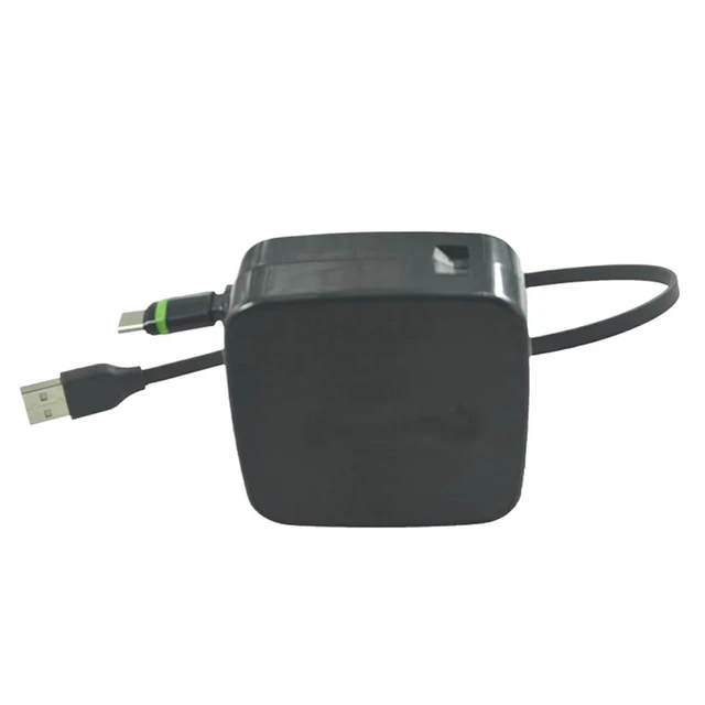 Alt view image 5 of 6 - 1 Meter Extension Cord Auto Retractable USB Cable Reel for Phone Charger