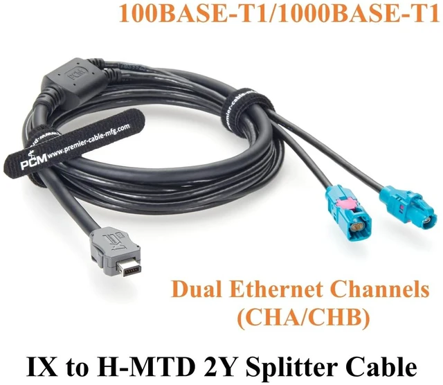Alt view image 3 of 7 - IX to H-MTD Z Code Male & Female Y Splitter IX40G-A-10S-CV(7.0) to Rosenberger E6K10A & E6S10A AEcable 2Y Automotive Ethernet Cable, 100BASE-T1/1000BASE-T1(2M/6.6FT)