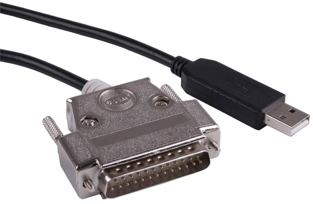 Main image of USB to DB25 RS232 Serial Adapter Converter Cable Null Modem for X68K X68000 PC Communicate Programming Cable