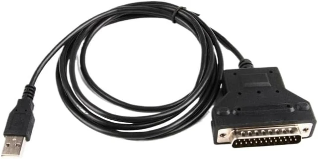 Alt view image 2 of 6 - R9UA USB to DB25 25Pin Male Adapter Cable RS232 Cord for Printers 180CM