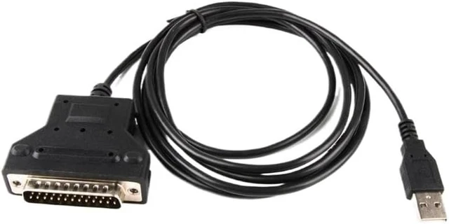 Alt view image 3 of 6 - R9UA USB to DB25 25Pin Male Adapter Cable RS232 Cord for Printers 180CM
