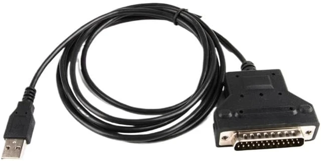 Alt view image 6 of 6 - R9UA USB to DB25 25Pin Male Adapter Cable RS232 Cord for Printers 180CM