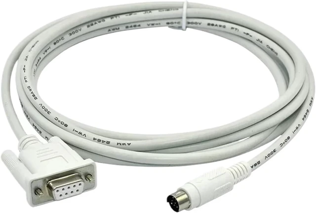 Alt view image 4 of 5 - Serial Cable QC30R2 Suitable for Q Series PLC Programming Data Cable DB9 9pin Female Round DB 8 pin(QC30R2 White,5 metre)