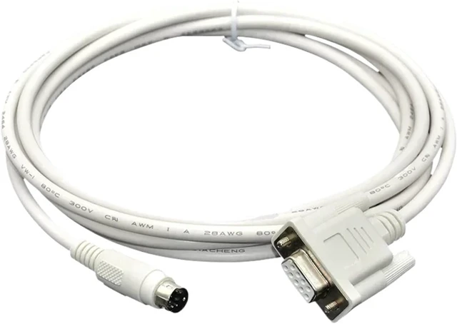 Alt view image 3 of 5 - Serial Cable QC30R2 Suitable for Q Series PLC Programming Data Cable DB9 9pin Female Round DB 8 pin(QC30R2 White,5 metre)