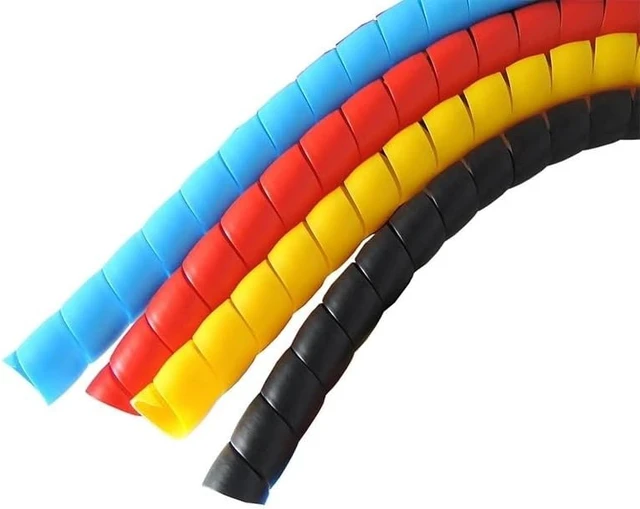 Alt view image 3 of 5 - 2M Cable Wire Protector Cable Organizer Management Wire Winder Pipe Flexible Wire Wrap Line Coiled Tube Cord Sleeve(Red,8mm)