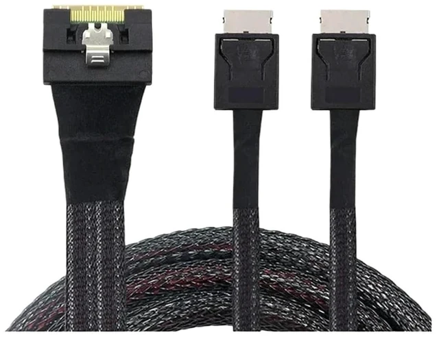 Alt view image 2 of 3 - PCIe Slimline S/AS SFF-8654 8i to OCuLink SFF-8611 4i Cord Adapter - High-Speed Data Transfer for Storage &(100cm)