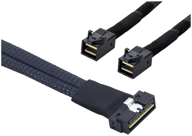 Alt view image 2 of 3 - PCI-E Ultraport Slimline S/AS 4.0 LP Low Profile SFF-8654 8i 74Pin to M1ni S/AS HD SFF-8643 36Pin Server Connection Cord(0.8m)