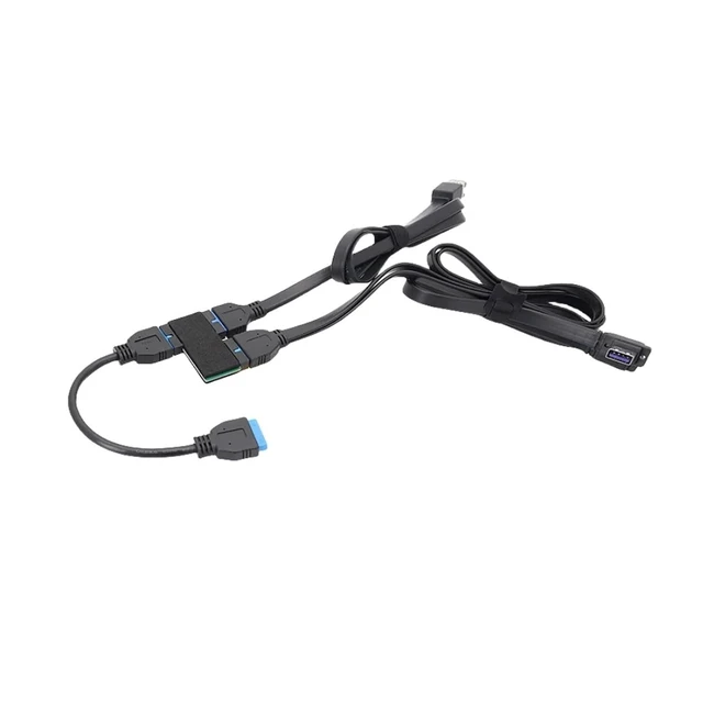 Alt view image 4 of 4 - Computer Main Board USB3.0 Expansion Cord 19 Pin Port PCI-e Pin 20 Pins 1 to 2(New Model with chip)