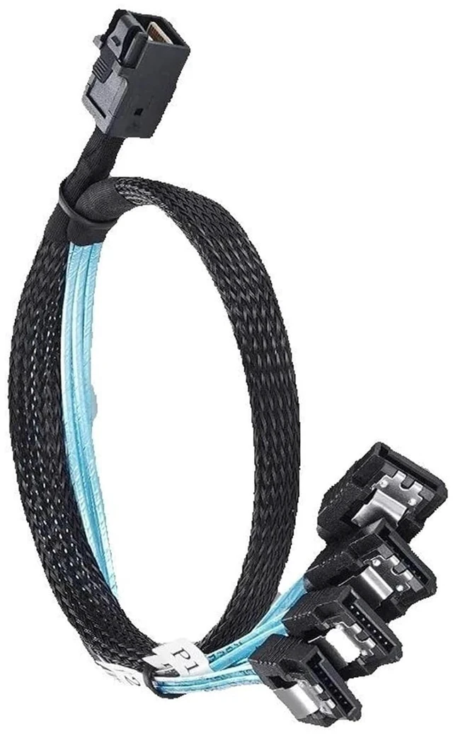 Main image of 1M 0.5M HD M1ni S/AS 12G SFF-8643 to SATA Cord Adapter,Internal SFF 8643 Motherboard Controller to 4 SATA Hard Drive Converter(0.5M)