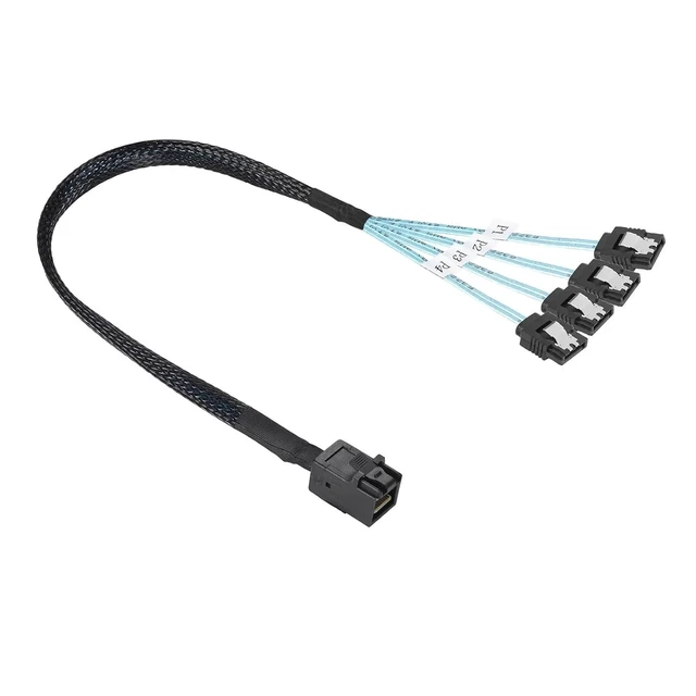 Alt view image 4 of 5 - S/AS HD 12G SFF8643 to 4 SATA Cord Internal SFF 8643 Motherboard Controller to 4 SATA Hard Drive Server Cord(0.5m)