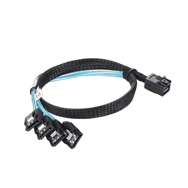 Alt view image 3 of 5 - S/AS HD 12G SFF8643 to 4 SATA Cord Internal SFF 8643 Motherboard Controller to 4 SATA Hard Drive Server Cord(0.5m)