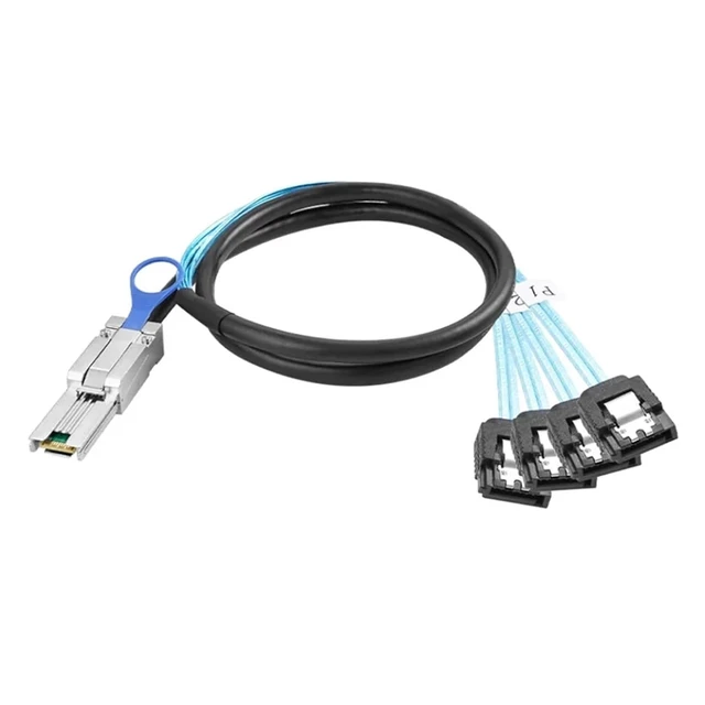 Alt view image 3 of 6 - S/AS 3.0 S/AS 26Pin SFF-8088 Male to 4 SATA 7Pin Female Hard Disk Splitter Adapter Data Cord, 8088 to 4 SATA Cord 1m 2m(2m)