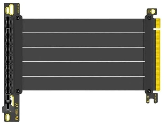 Main image of PCI-E 4.0 X16 Riser Cable Graphics Card Extension Cord 150mm/200mm Shielded Flexible 90° Mounting GPU Extension Cord(PCI-E 3.0,Black-15cm)