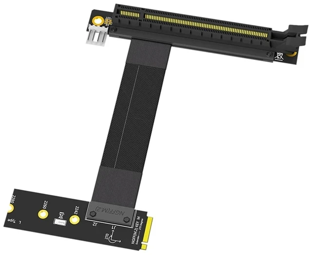 Main image of Riser Cable M.2 NVME to PCIE X16 Adapter Graphics Extension Cable 90 Degree PCI 3.0 16X to M Key Riser Cable(Black A)