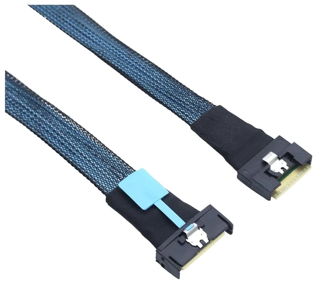 Alt view image 2 of 3 - PCI-E 5.0 M1ni Cool Edge IO MCIO 74Pin to Slimline S/AS SFF-8654 8i 74Pin 4.0 24 Gbps Extension Cord(0.5M)