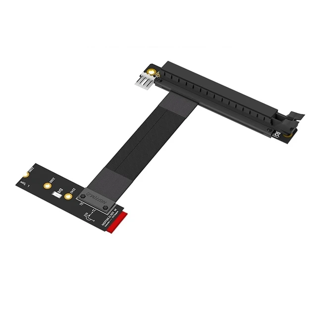 Alt view image 2 of 4 - Riser Cable M.2 NVME to PCIE X16 Adapter Graphics Extension Cable 90 Degree PCI 3.0 16X to M Key Riser Cable(Black B)
