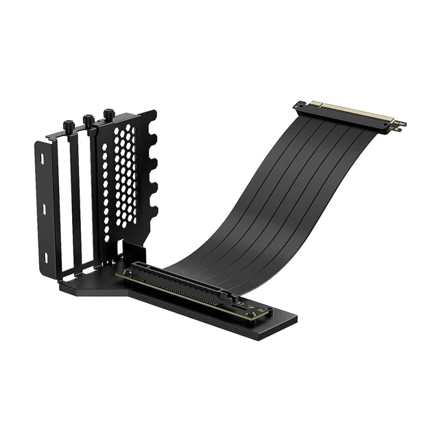 Alt view image 5 of 5 - Vertical GPU Mounting Bracket Graphics Card Holder Kit with 20cm PCI-E 4.0 X16 -Interference Riser Cable 90 Degree(PCI-01-BK)