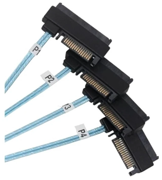 Alt view image 2 of 3 - 2025 Built-in Slim S/AS 4.0 38P SFF-8654 to 4 M1ni S/AS 29Pin SFF-8482 Computer Server Array Disk SATA Cord(1m,4X to 4-SATA)