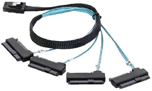 Main image of 1M 4 S/AS Hard Drives 36Pin SFF-8087 to 4 S/AS 29Pin SFF-8482 Connectors with 15 Pin SATA Power Splitter Hard Drive Cord(1M)