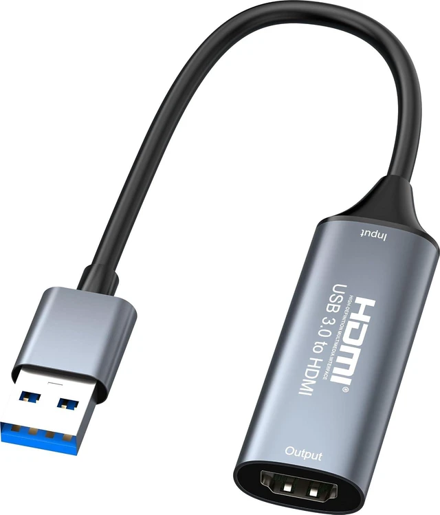 Alt view image 2 of 7 - PremiumCord USB to HDMI Adapter USB 3.0 Type-A 5Gbps Full HD 1080p Metal Housing Space Grey 20cm