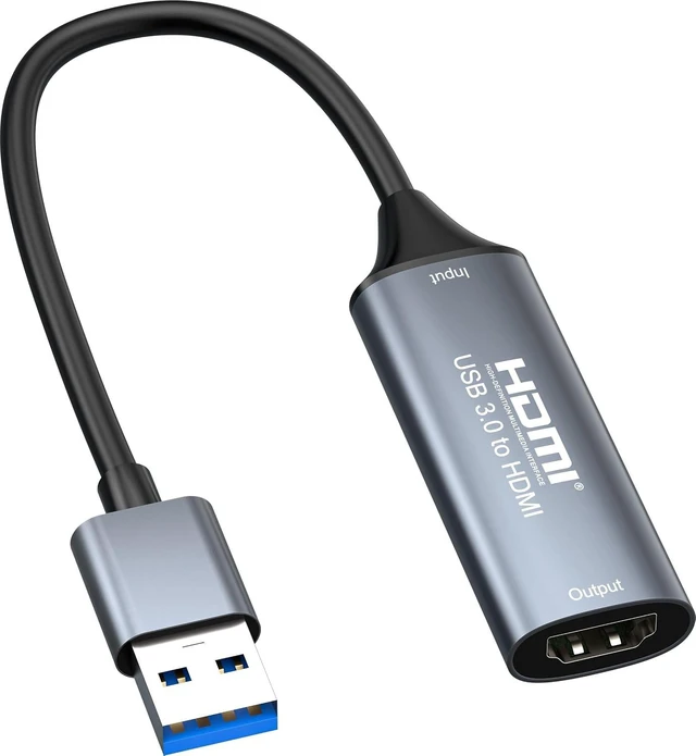 Alt view image 4 of 7 - PremiumCord USB to HDMI Adapter USB 3.0 Type-A 5Gbps Full HD 1080p Metal Housing Space Grey 20cm