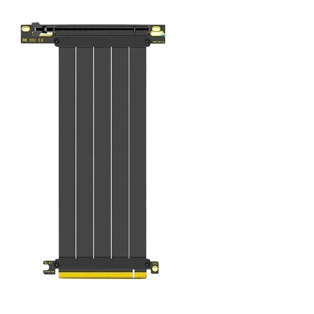 Alt view image 3 of 5 - PCI-E 4.0 X16 Riser Cable Graphics Card Extension Cord 150mm/200mm Shielded Flexible 90° Mounting GPU Extension Cord(PCI-E 3.0,White-15cm)