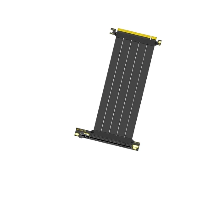 Alt view image 2 of 5 - PCI-E 4.0 X16 Riser Cable Graphics Card Extension Cord 150mm/200mm Shielded Flexible 90° Mounting GPU Extension Cord(PCI-E 3.0,White-15cm)