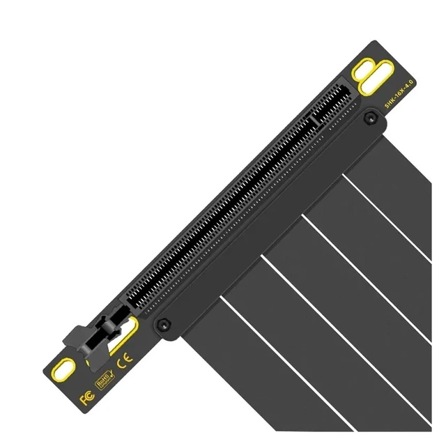 Alt view image 5 of 5 - PCI-E 4.0 X16 Riser Cable Graphics Card Extension Cord 150mm/200mm Shielded Flexible 90° Mounting GPU Extension Cord(PCI-E 3.0,White-15cm)