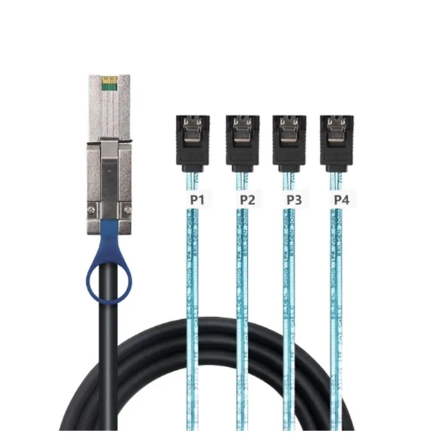 Alt view image 6 of 6 - S/AS 3.0 S/AS 26Pin SFF-8088 Male to 4 SATA 7Pin Female Hard Disk Splitter Adapter Data Cord, 8088 to 4 SATA Cord 1m 2m(2m)