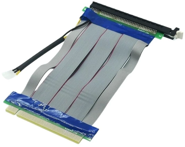 Main image of PCI-E 1X 4X 8 16X to 1X Ribbon Extension Cable PCI PCIE Riser Card Converter Extender for Graphics Card GPU Mining Miner(16X-16X-Power)