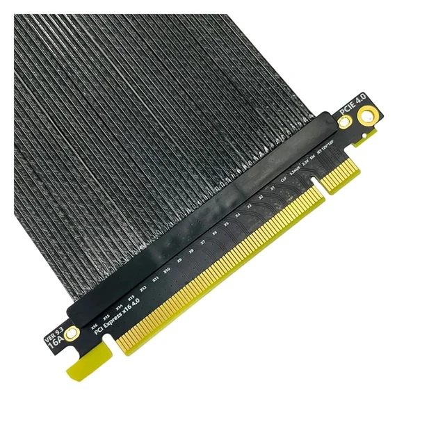 Alt view image 7 of 7 - PCIE 4.0 X16 270 Degree Graphics Card Extension PCI GPU Expansion Card Riser Shielded Extender(20cm)