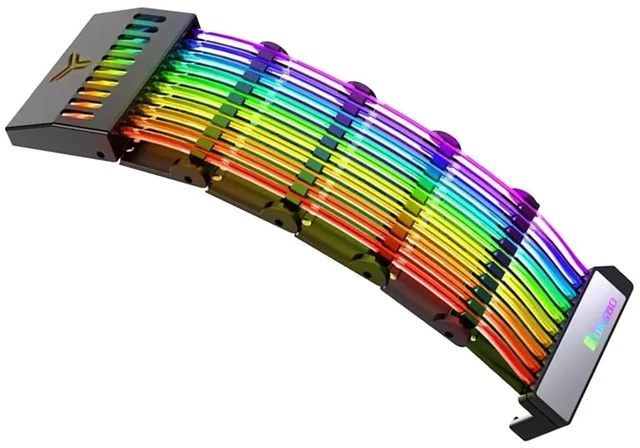 Main image of RGB Extension Power Supply Cable Neon Wire ATX RGB Cable Pc Hardware Computer Peripherals Argb Sync Gpu Light 24Pin Sleeved