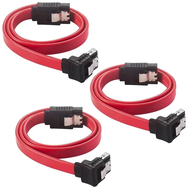 Main image of 3pcs 7Pin Sata Data Transfer Cable 90 Degree with Metal Switch Male to Male Right Angle for HDD SSD