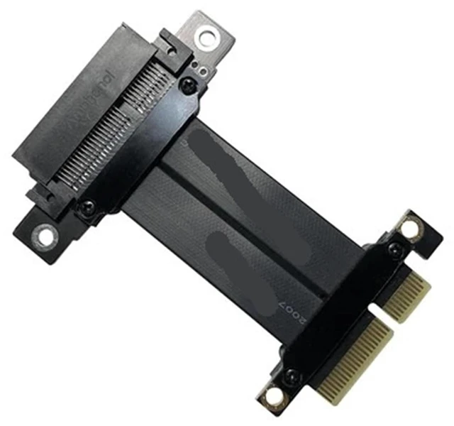 Main image of PCIe 3.0 X4 Riser Card Extension Cable 4X Graphics SSD Extender Cables Vertical 90/270 Degree R22SL/R22SR for Computer Hardware(40cm,HH-R22SF)