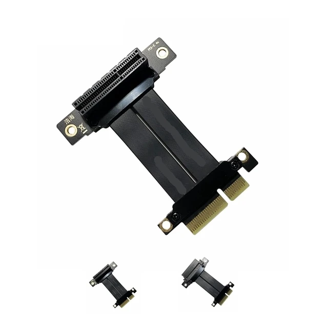 Alt view image 2 of 6 - PCIe 3.0 X4 Riser Card Extension Cable 4X Graphics SSD Extender Cables Vertical 90/270 Degree R22SL/R22SR for Computer Hardware(40cm,HH-R22SF)