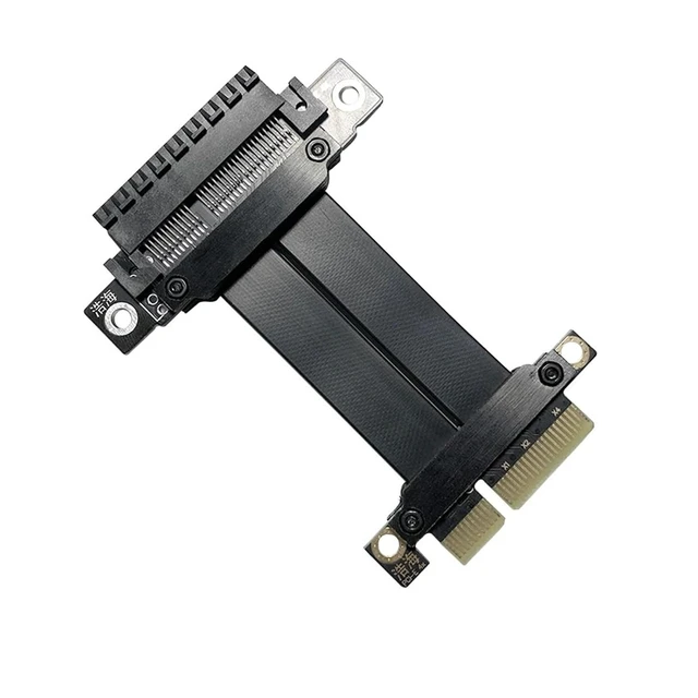 Alt view image 4 of 6 - PCIe 3.0 X4 Riser Card Extension Cable 4X Graphics SSD Extender Cables Vertical 90/270 Degree R22SL/R22SR for Computer Hardware(40cm,HH-R22SF)
