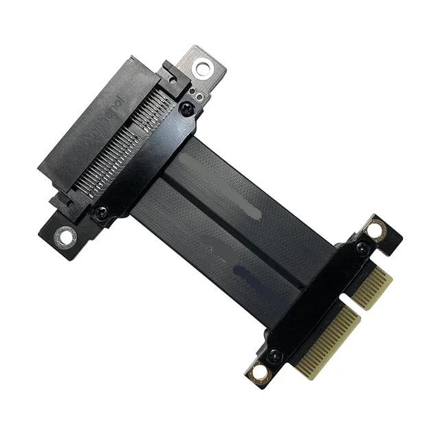 Alt view image 3 of 6 - PCIe 3.0 X4 Riser Card Extension Cable 4X Graphics SSD Extender Cables Vertical 90/270 Degree R22SL/R22SR for Computer Hardware(40cm,HH-R22SF)