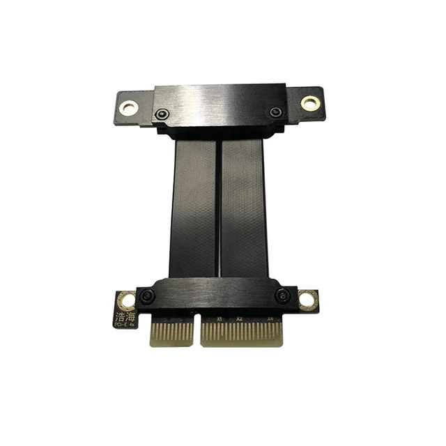 Alt view image 6 of 6 - PCIe 3.0 X4 Riser Card Extension Cable 4X Graphics SSD Extender Cables Vertical 90/270 Degree R22SL/R22SR for Computer Hardware(40cm,HH-R22SF)