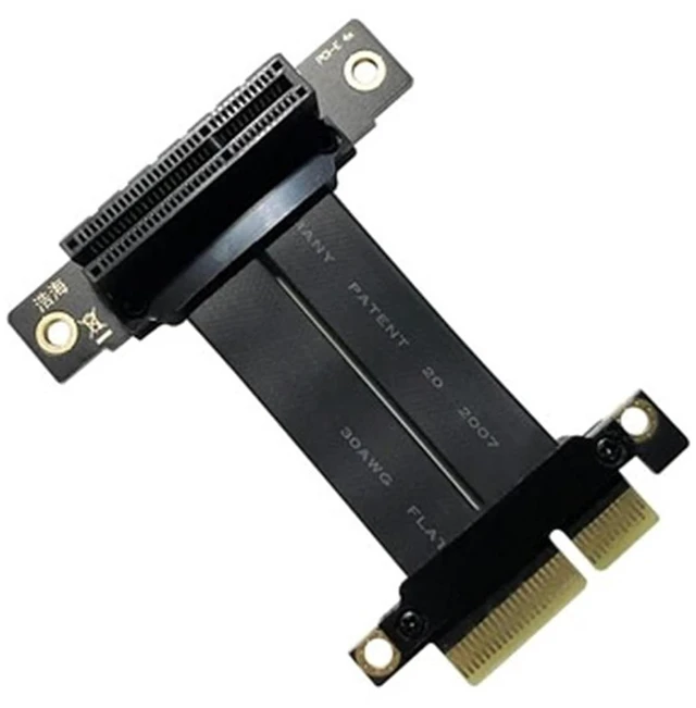 Main image of PCIe 3.0 X4 Riser Card Extension Cable 4X Graphics SSD Extender Cables Vertical 90/270 Degree R22SL/R22SR for Computer Hardware(60cm,HH-R22SL)