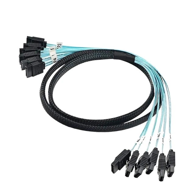 Alt view image 2 of 6 - Server S/AS Cable SATA 3 6Gbps X 6 Speed Serial Port Data Line(1m)