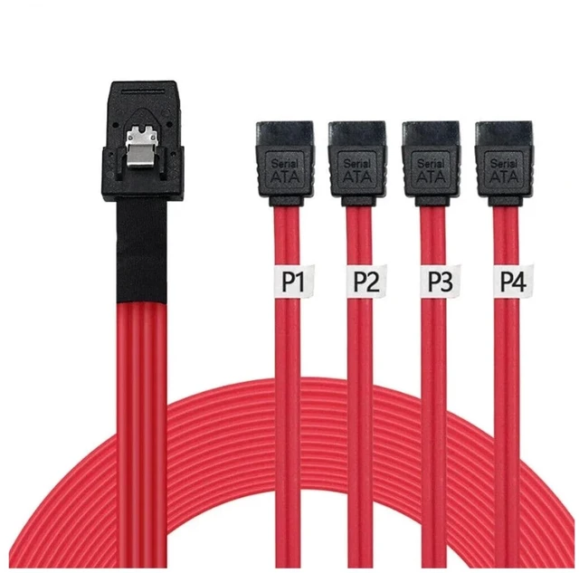 Alt view image 2 of 6 - S/AS SFF-8087 to 4 Ports SATA Server High-Speed Connection Cable(1M)