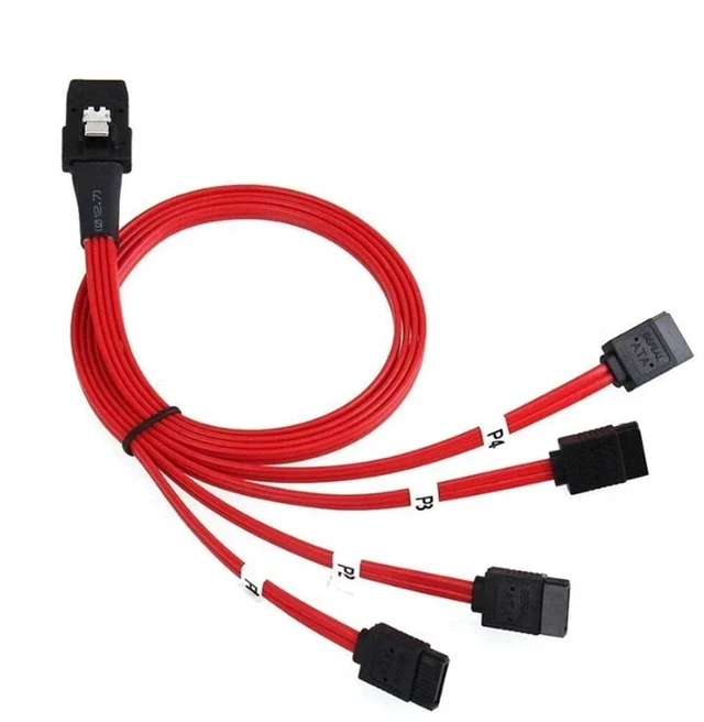 Alt view image 4 of 6 - S/AS SFF-8087 to 4 Ports SATA Server High-Speed Connection Cable(1M)