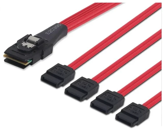 Alt view image 6 of 6 - S/AS SFF-8087 to 4 Ports SATA Server High-Speed Connection Cable(1M)