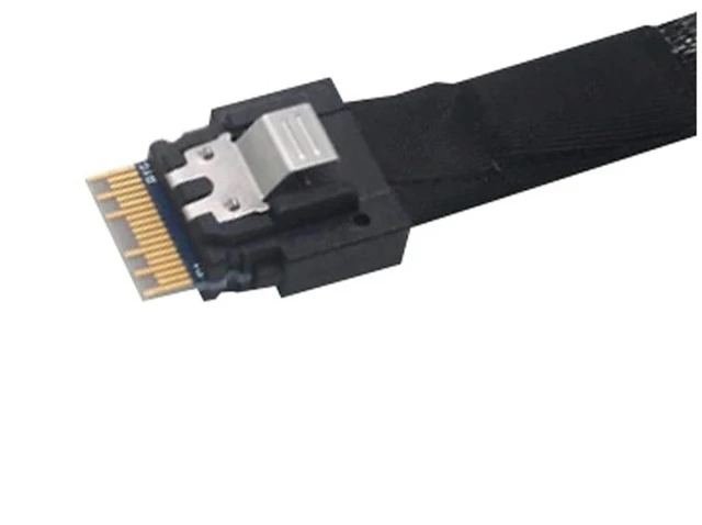 Alt view image 4 of 4 - Built-in Slim S/AS 4.0 38P SFF-8654 to 4 S/AS 29Pin SFF-8482 Computer Server Array Disk SATA Cable Hard Data Conversion Cable(0.5m,4X to 4-SATA)