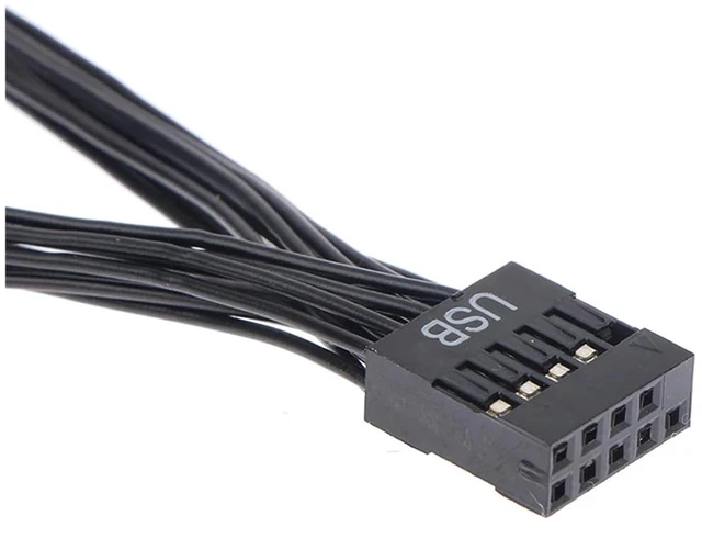 Alt view image 5 of 6 - Computer Motherboard USB Extension Cable 9 Pin 1 Female to 2 Male Y Splitter